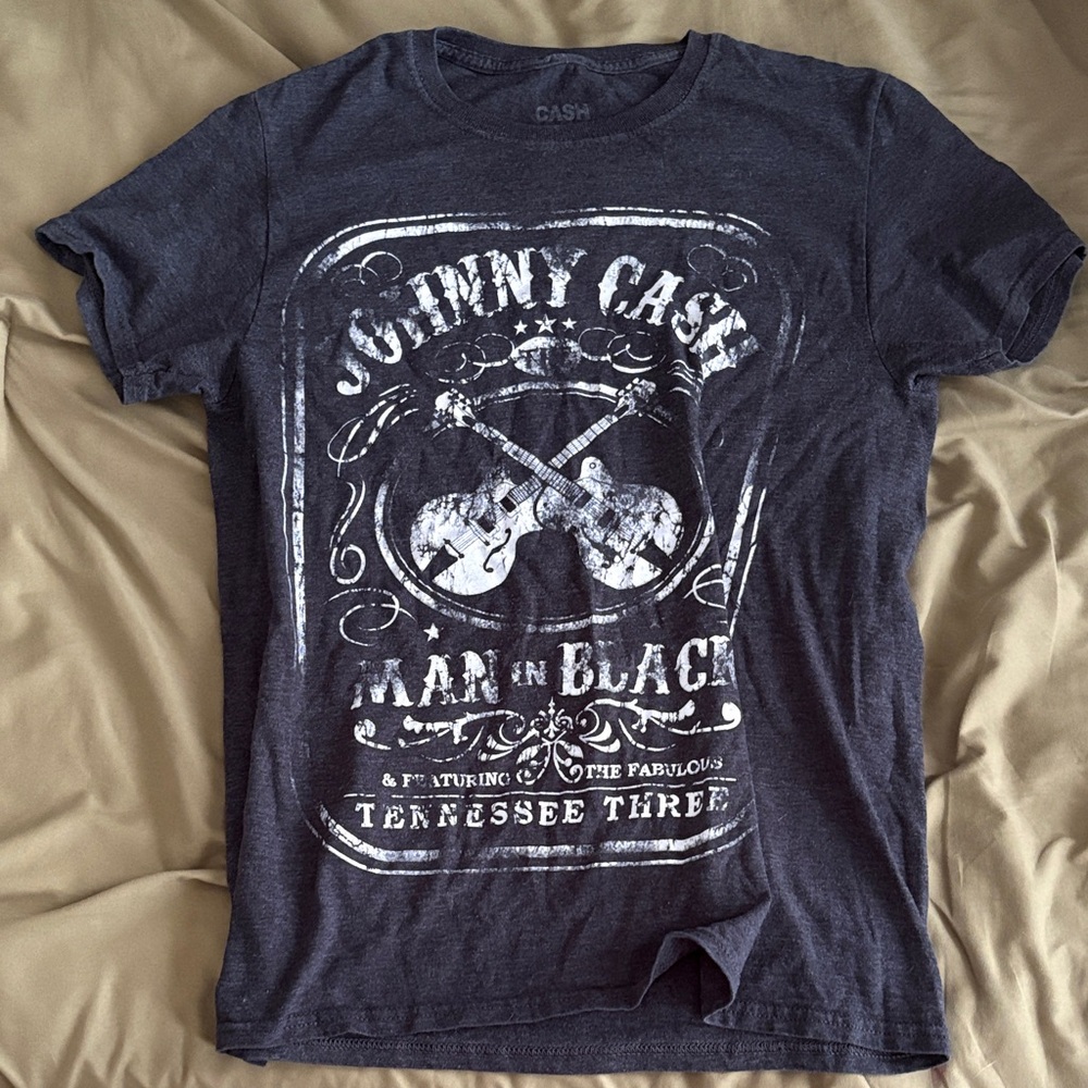 Ash Johnny Cash Graphic Tee - Dark Gray